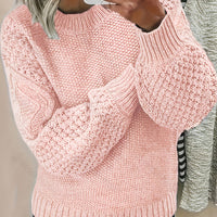 Charlotte | Cozy and Timeless Cable Knit Lantern-Sleeve Sweater