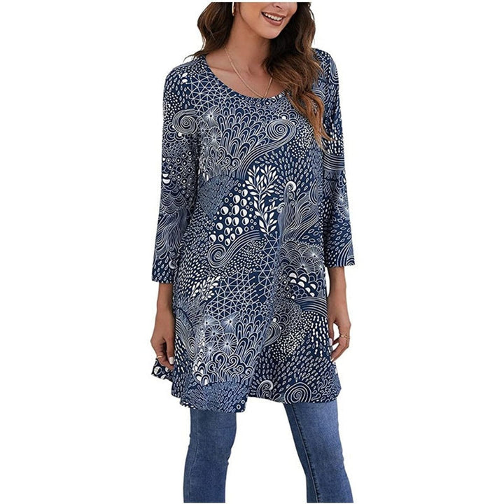 Victoria | Vibrant Geometric Mandala Print A-Line Tunic Top