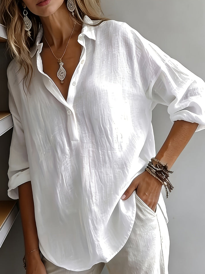 Freya | Relaxed Collared Blouse – Effortless Everyday Style for Women