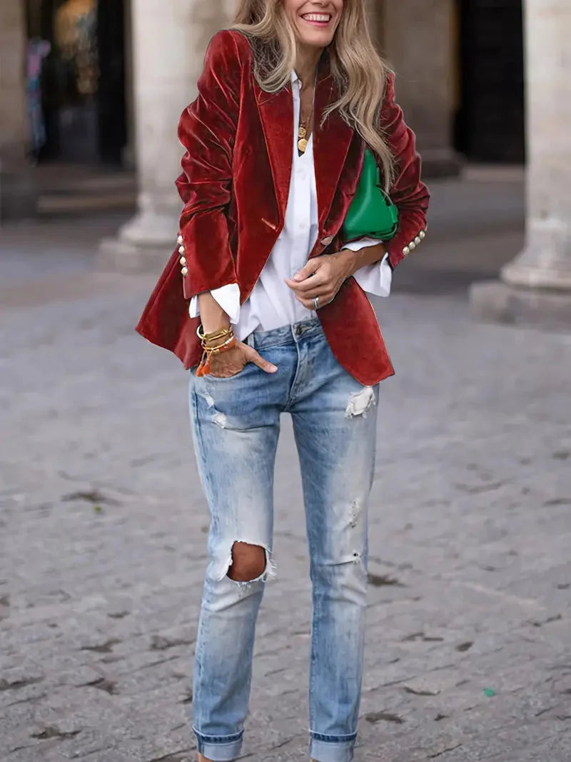 Camilla | Luxurious Plush Velvet Evening Blazer