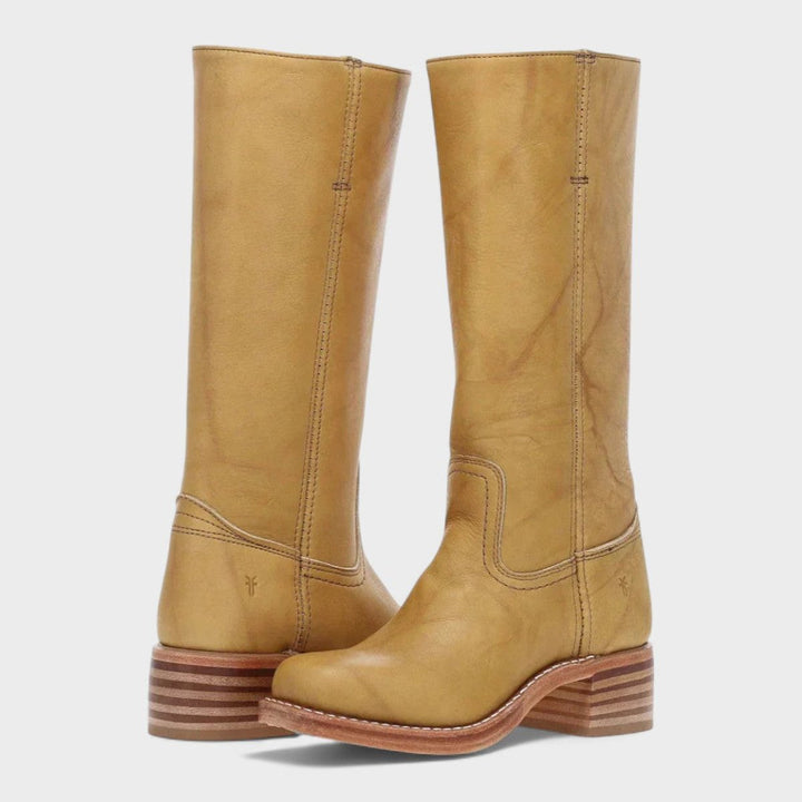 Christina | Western-Inspired Leather Knee High Boots