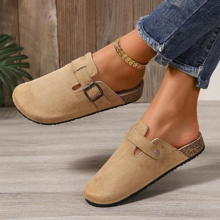 Isabella | Sophisticated Suede Buckled Slip-On Mules