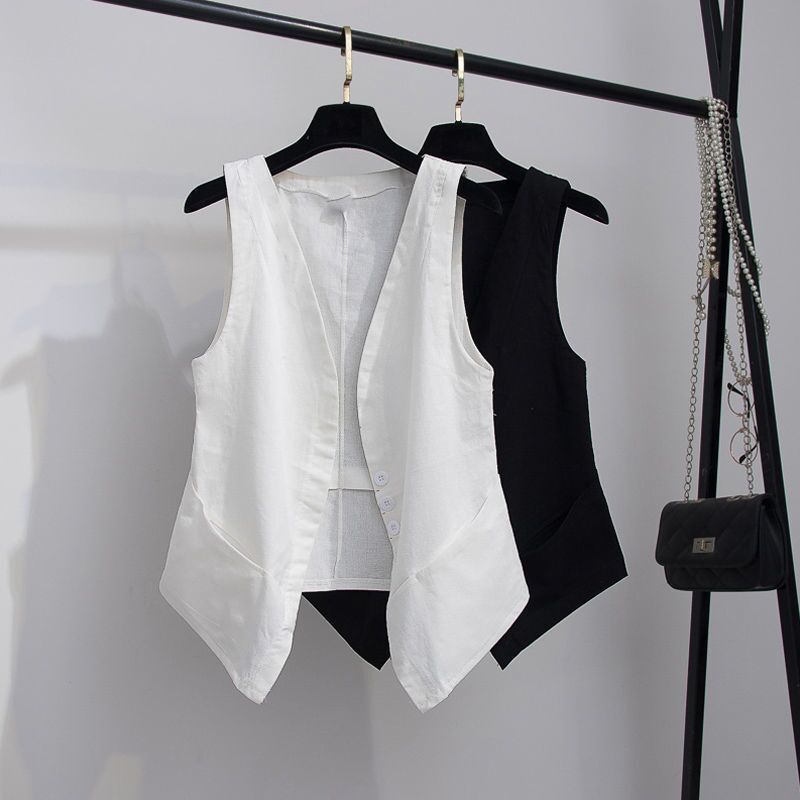 Mia | Chic Lightweight Asymmetrical Linen Vest