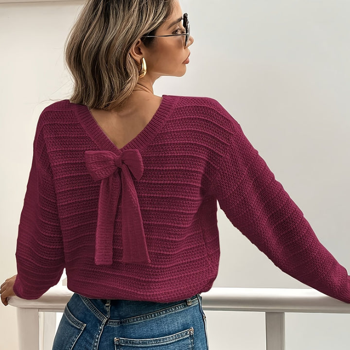 Imogen | Bow-Detail Knit Sweater for Women