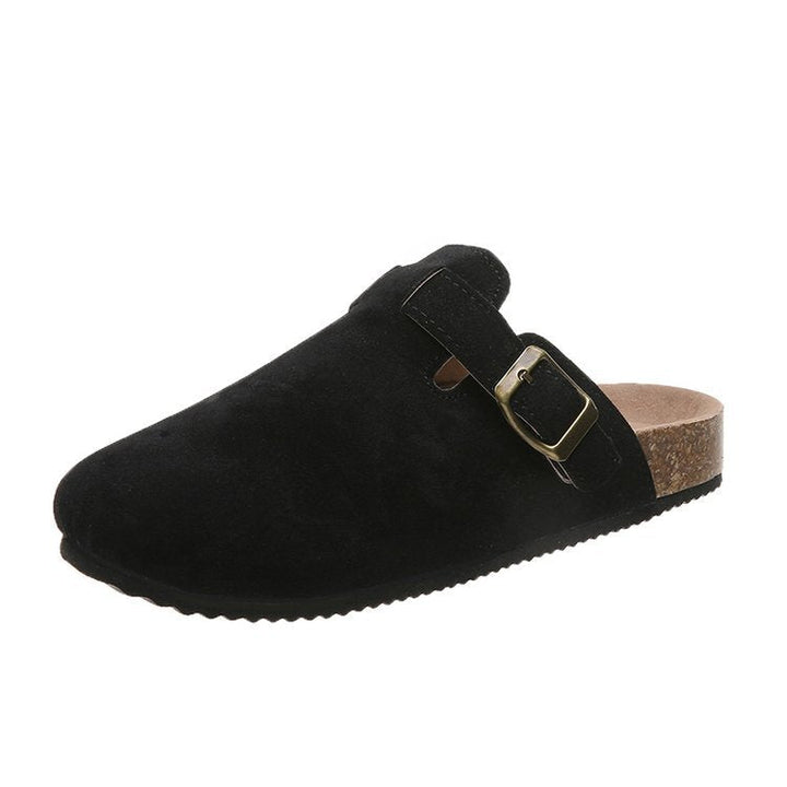 Victoria | Elegant Leather Buckled Slip-On Mules