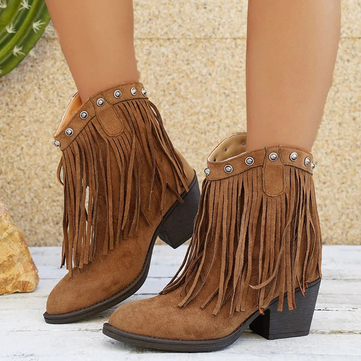 Grace | Dynamic Fringe Wide-Calf Western Cowboy Boots