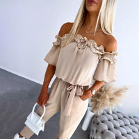 Layla | Playful And Feminine Off-Shoulder Ruffle Jumpsuit
