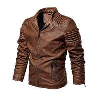 Tristan | Structured Faux Leather Jacket with Fleece Lining