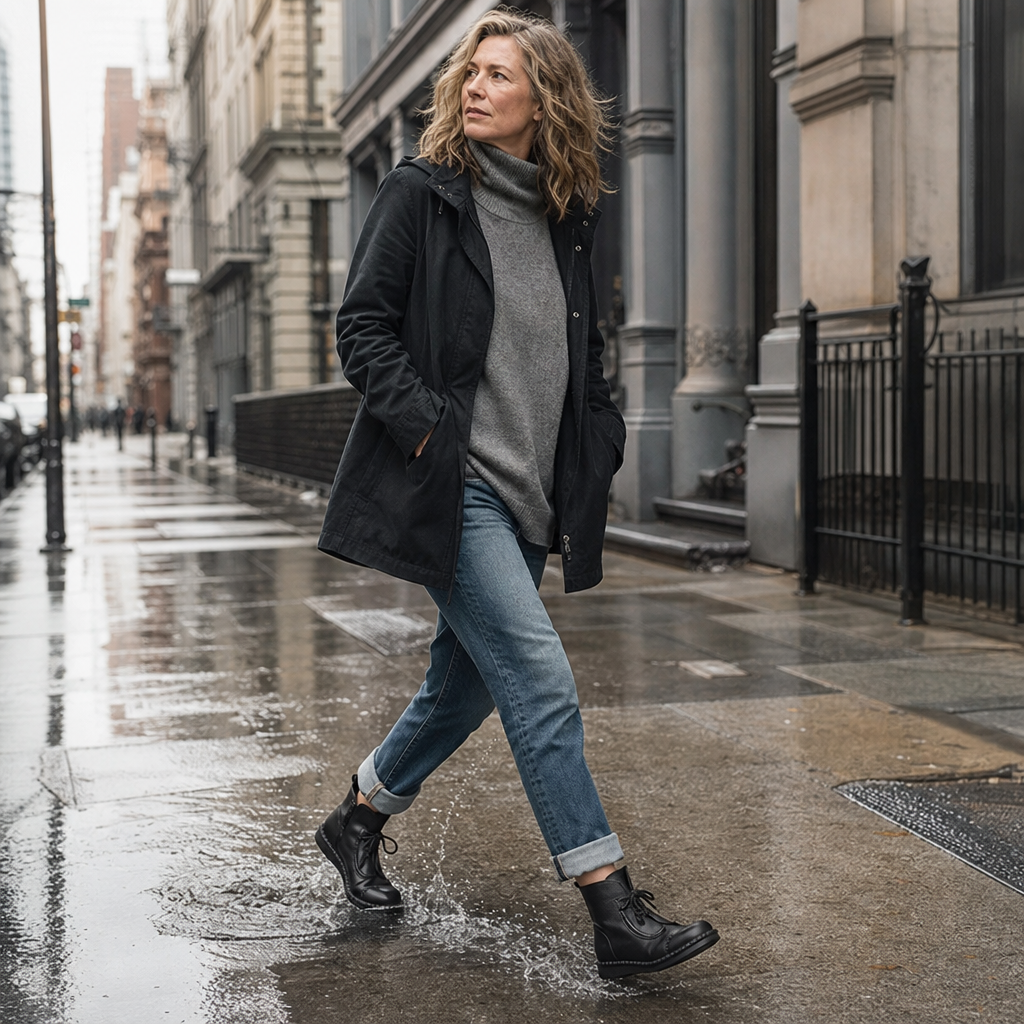 Marisol | Block-Heel Ankle Boots – Water-Resistant Style for Women