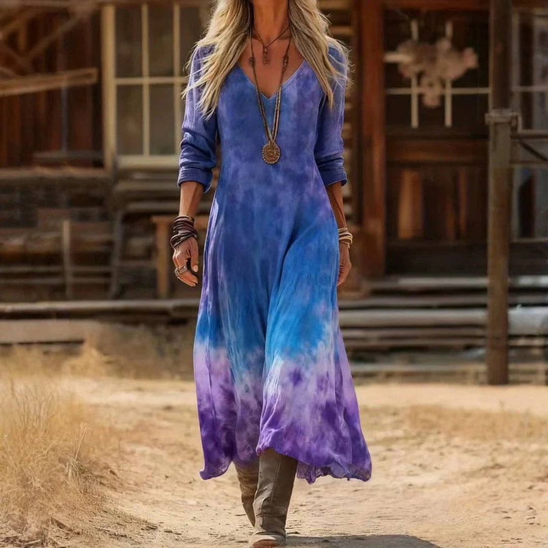 Elena | Elegant Bohemian Long-Sleeved Dress