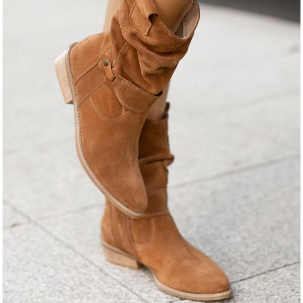 Marissa | Relaxed Suede Slouch Ankle Boots