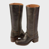 Christina | Western-Inspired Leather Knee High Boots