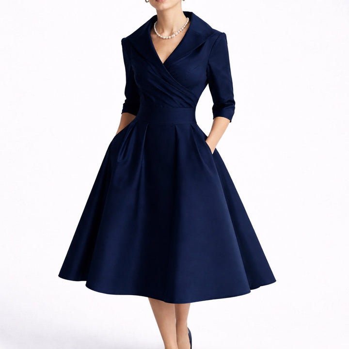 Hazel | Modern Fall Wedding Structured A-Line Midi Dress
