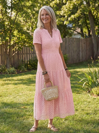 Marina | Breezy and Feminine Eyelet Midi Dress