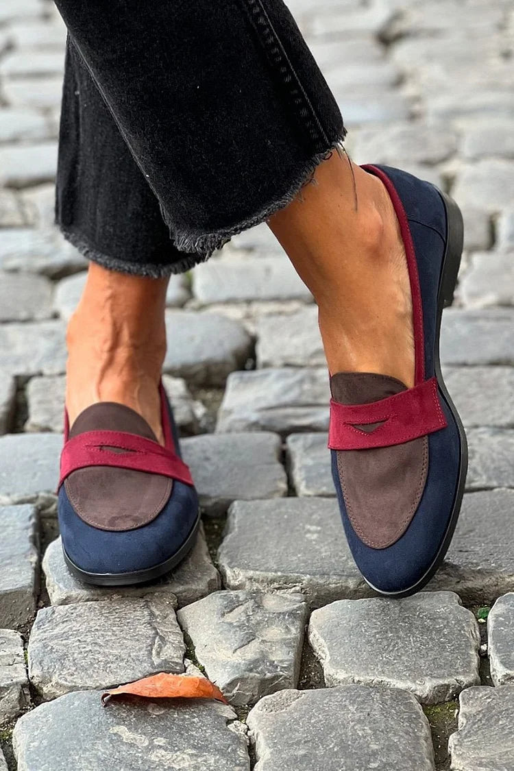 Lydia | Modern Two-Tone Color-Accent Loafers