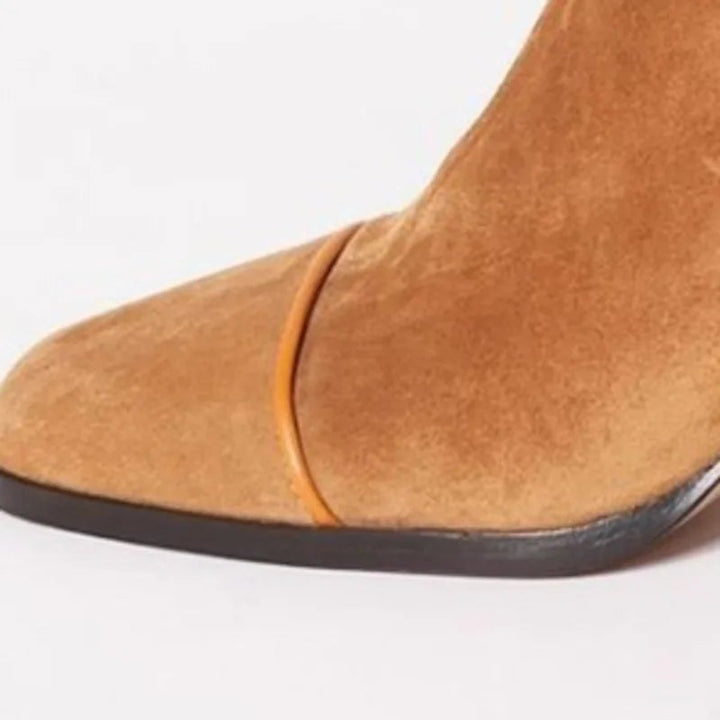 Vivienne | Bold Suede Ankle Boots with Leopard-Print Accents