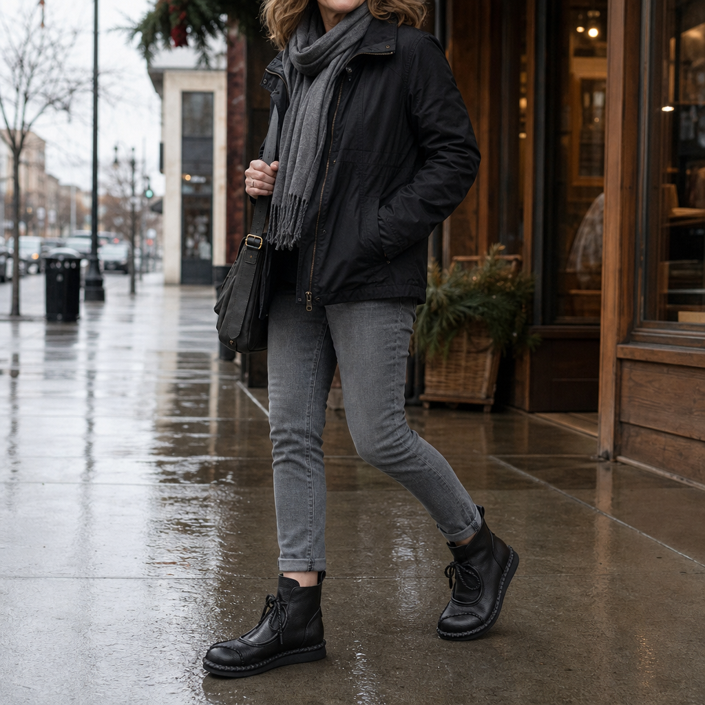 Vintara | Lace-Up Ankle Boots – Vintage Style for Women
