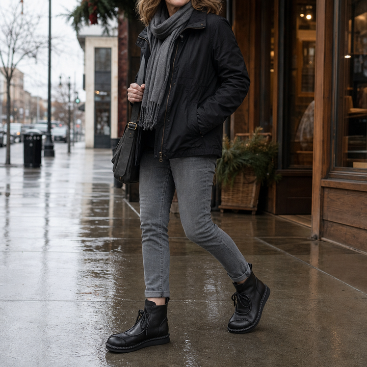 Vintara | Lace-Up Ankle Boots – Vintage Style for Women