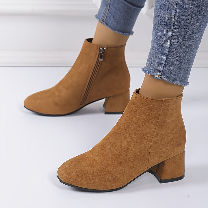 Adeline | Suede-Look Chelsea Ankle Boots with a Comfortable Low Heel
