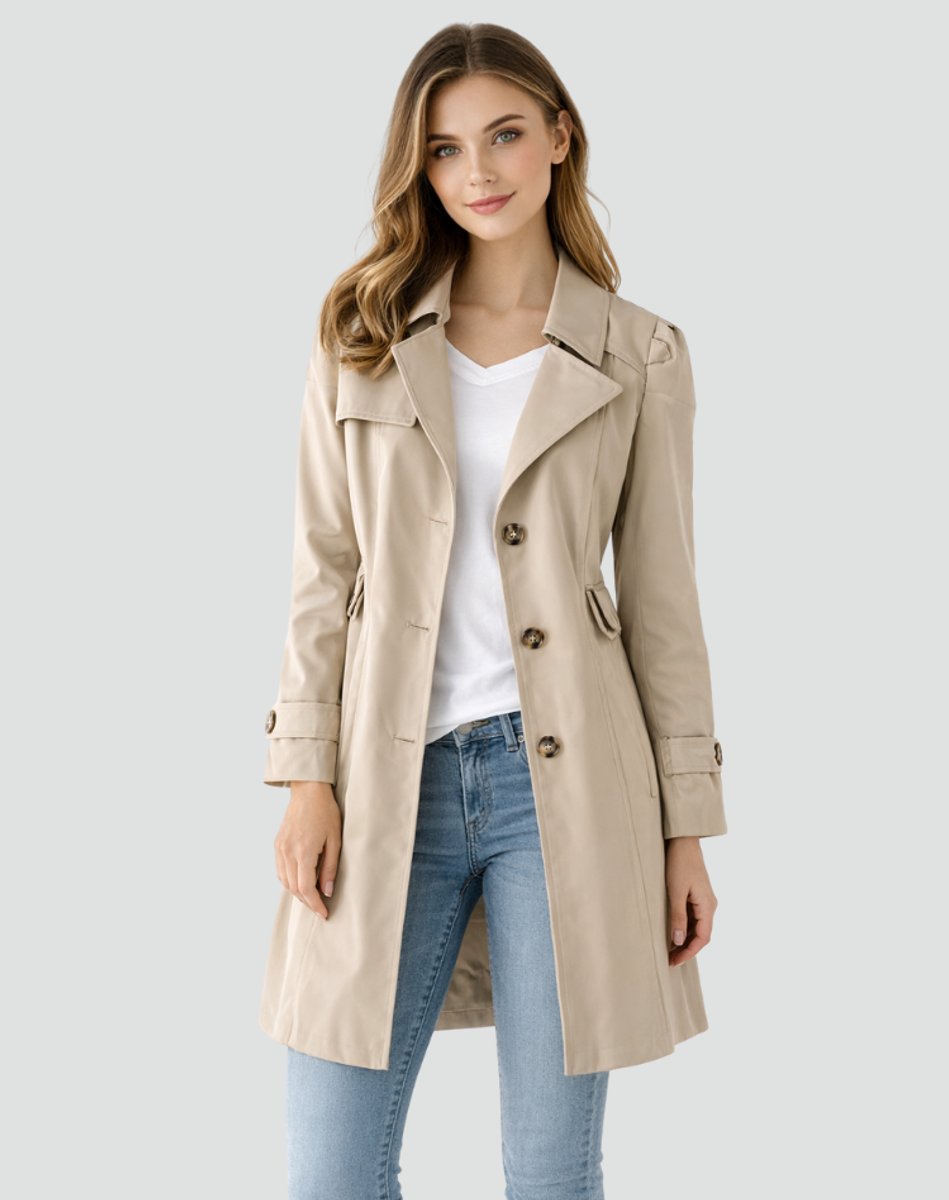 Evelyn | Timeless Tailored Mid-Length Trench Coat