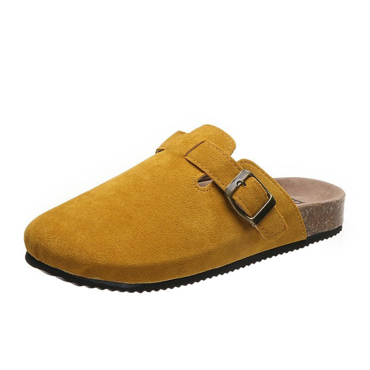 Victoria | Elegant Leather Buckled Slip-On Mules