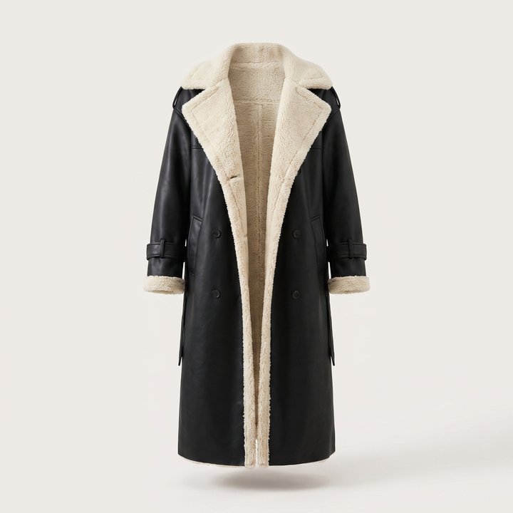 Mira | Teddy Coat – Elegant Double-Breasted Style for Women