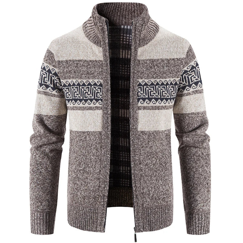 James | Modern Stand-Collar Knit Sweater Jacket