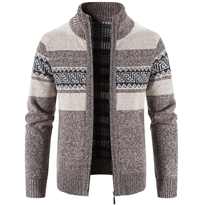 James | Modern Stand-Collar Knit Sweater Jacket