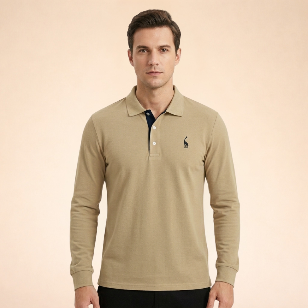 David | Polo a Maniche Lunghe Elegante e Confortevole