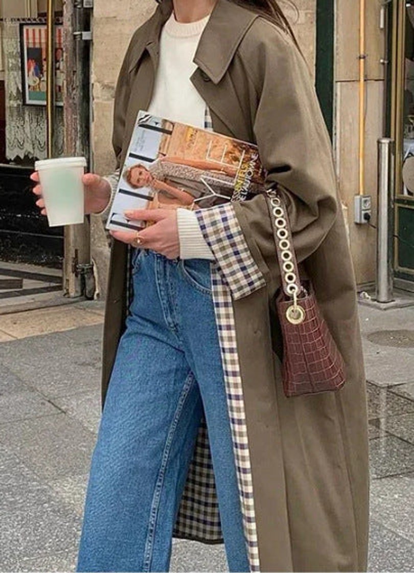 Sophie | Long Checked Oversized Trench Coat