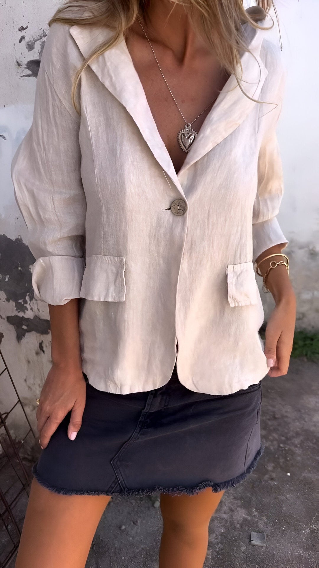 Sophia | Minimalist Linen Lightweight Blazer