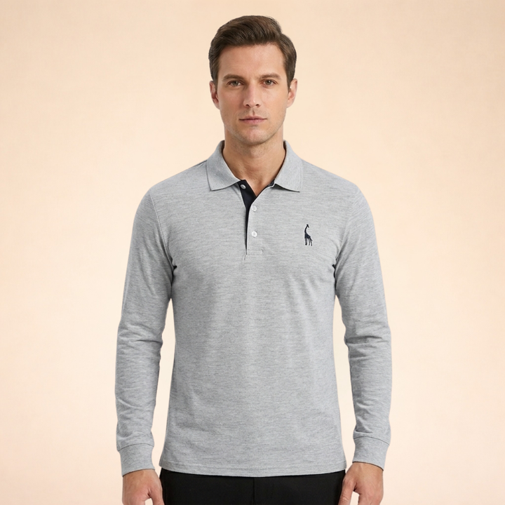 David | Polo a Maniche Lunghe Elegante e Confortevole