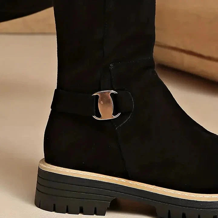 Lucy | Sophisticated Buckle Detail Knee High Boots