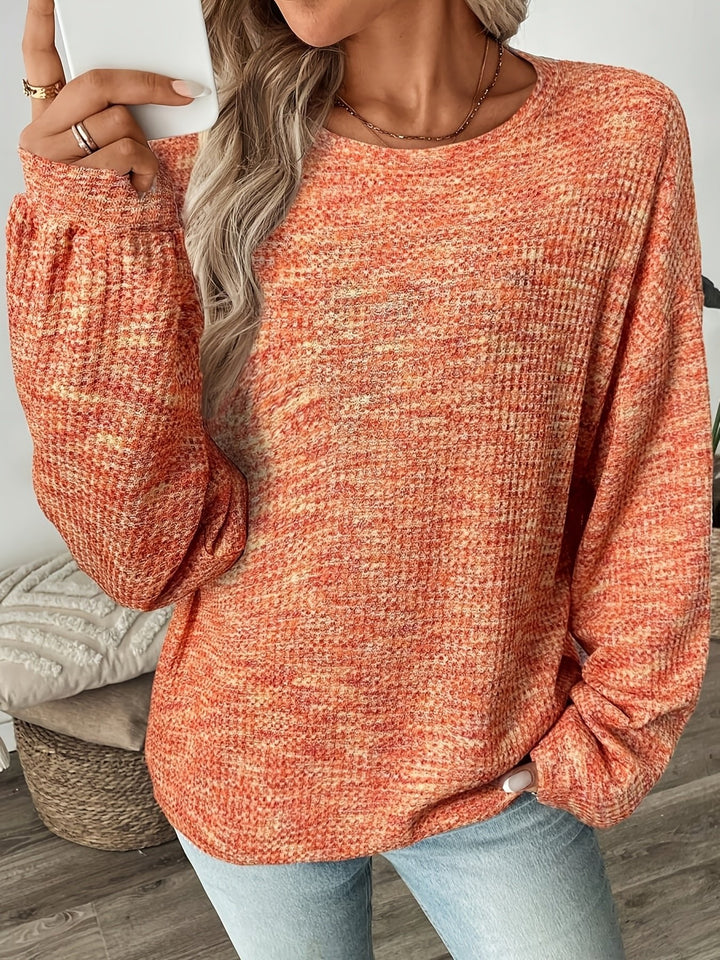 Katrina | Waffle-Knit Sweater – Cozy Relaxed Style for Women
