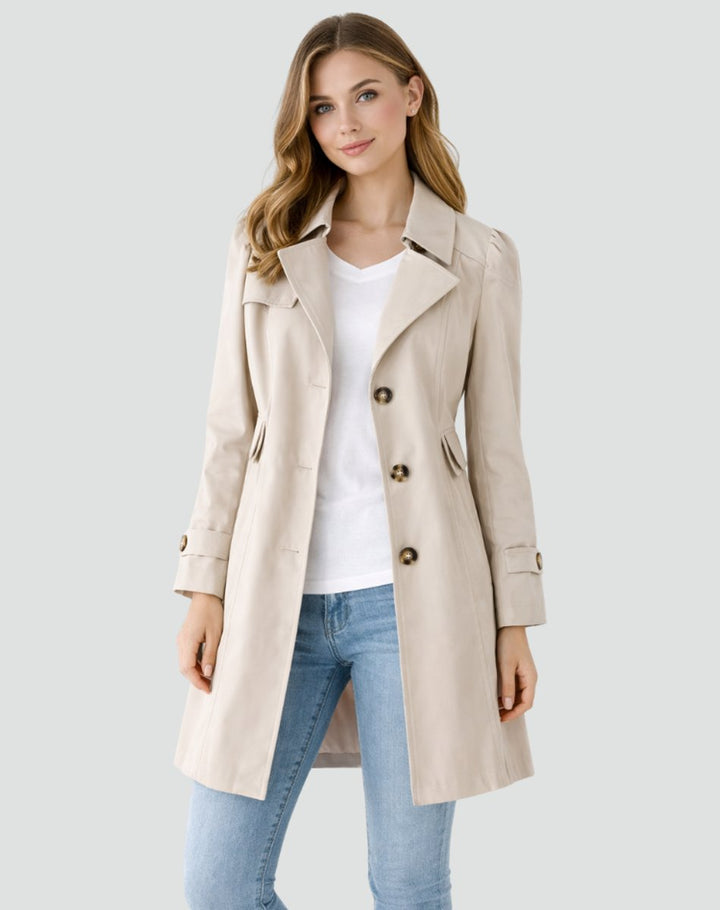 Evelyn | Timeless Tailored Mid-Length Trench Coat