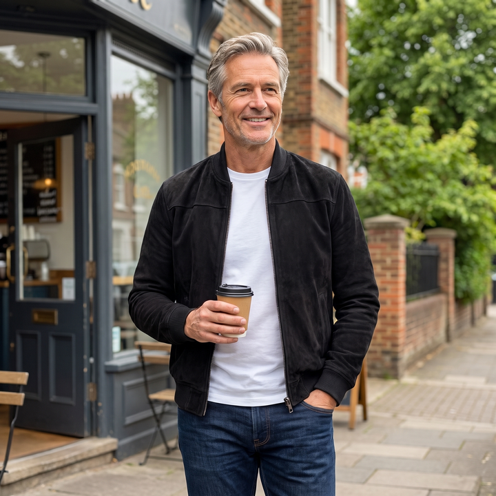 Radcliffe | Bomber Jacket – Classic Suede Style for Men