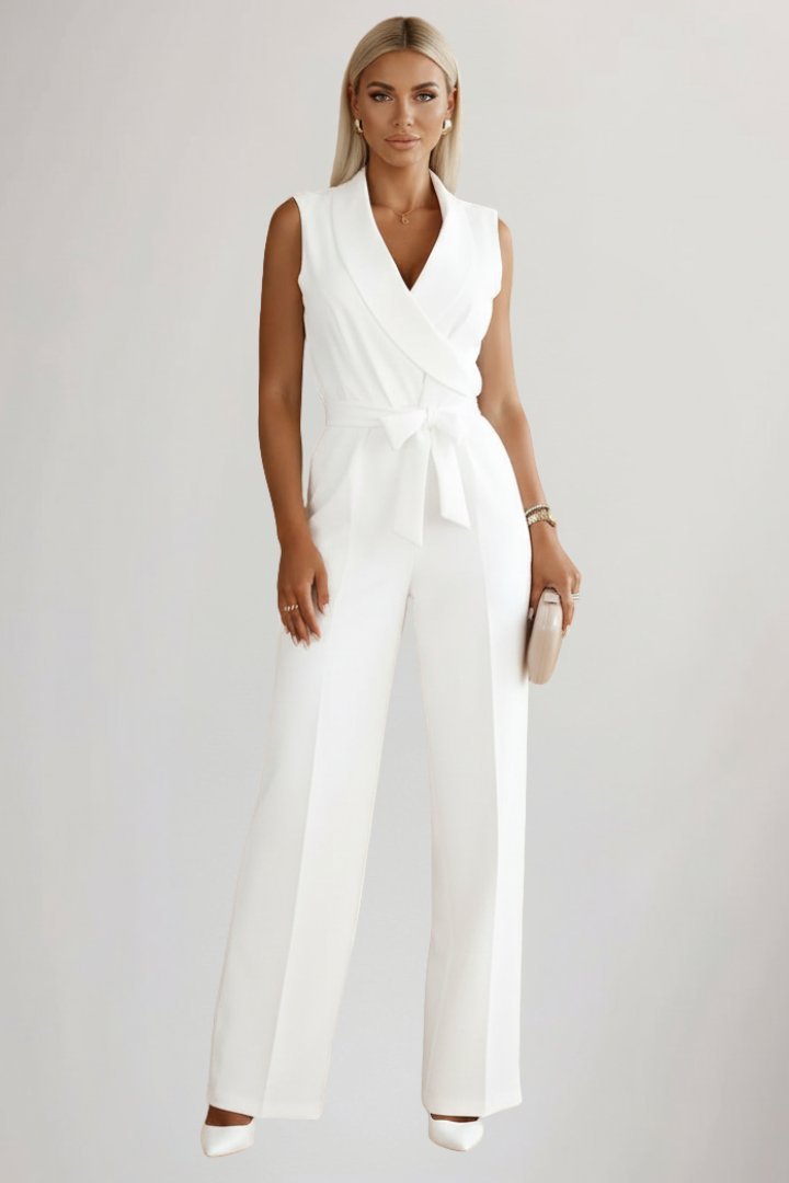 Amelie | Wide-Leg Jumpsuit – Elegant Blazer Collar for Women