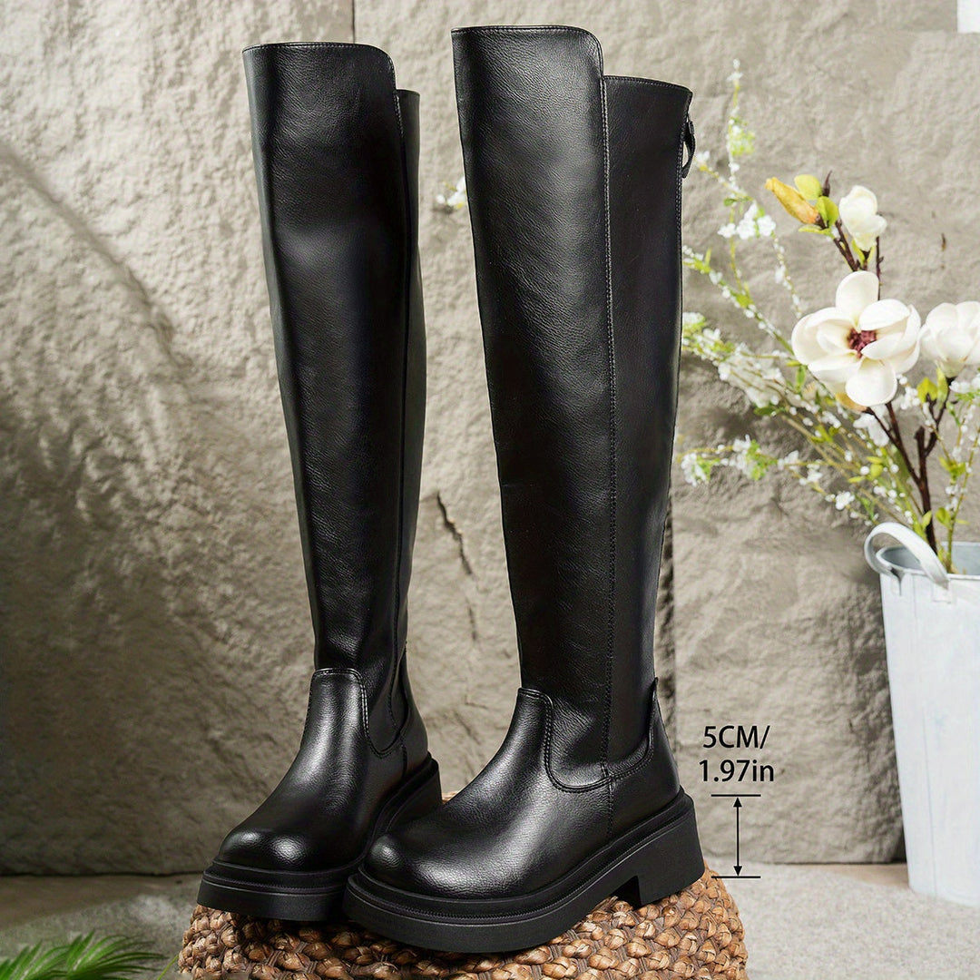 Elise | Sleek Flat Over The Knee High Boots for Everyday Comfort