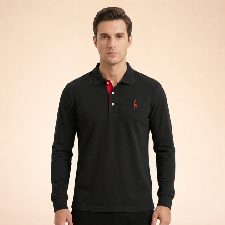 David | Polo a Maniche Lunghe Elegante e Confortevole