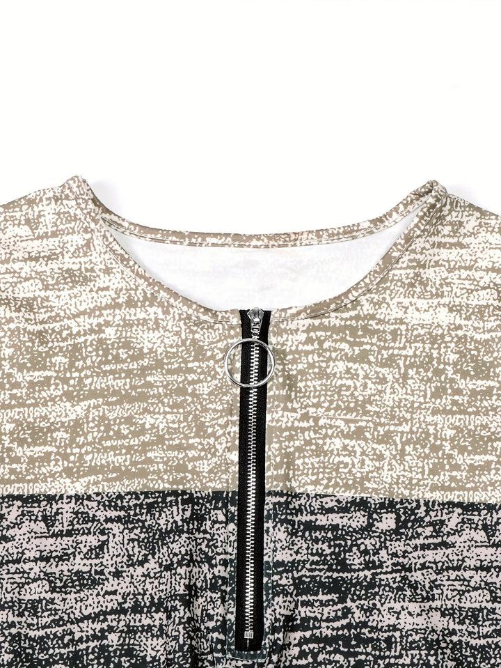 Ophelia | Colorblock Quarter-Zip Top – Effortless Everyday Style