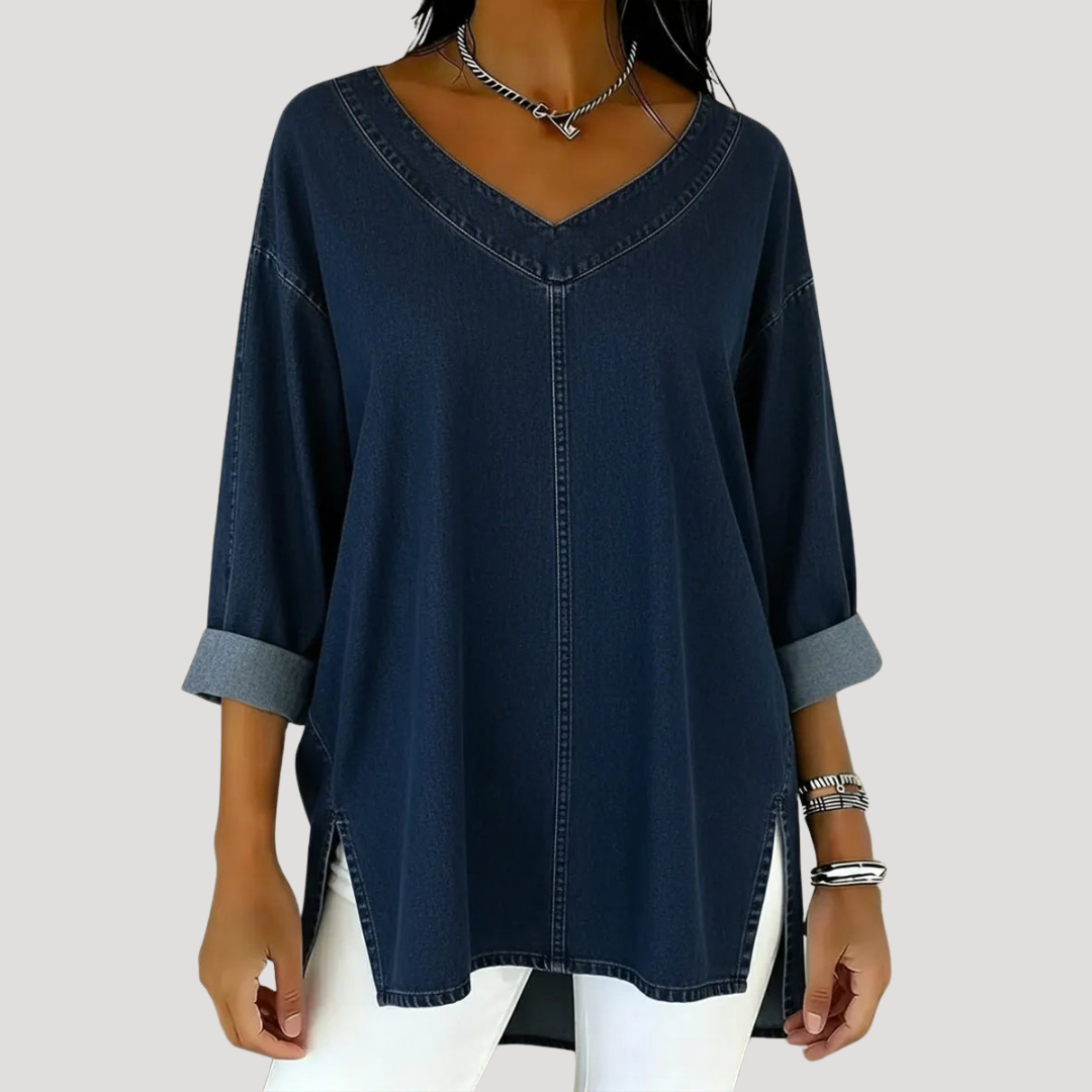 Evelyn | Casual Chic Flowy V-Neck Tunic Top