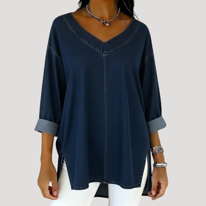 Evelyn | Casual Chic Flowy V-Neck Tunic Top