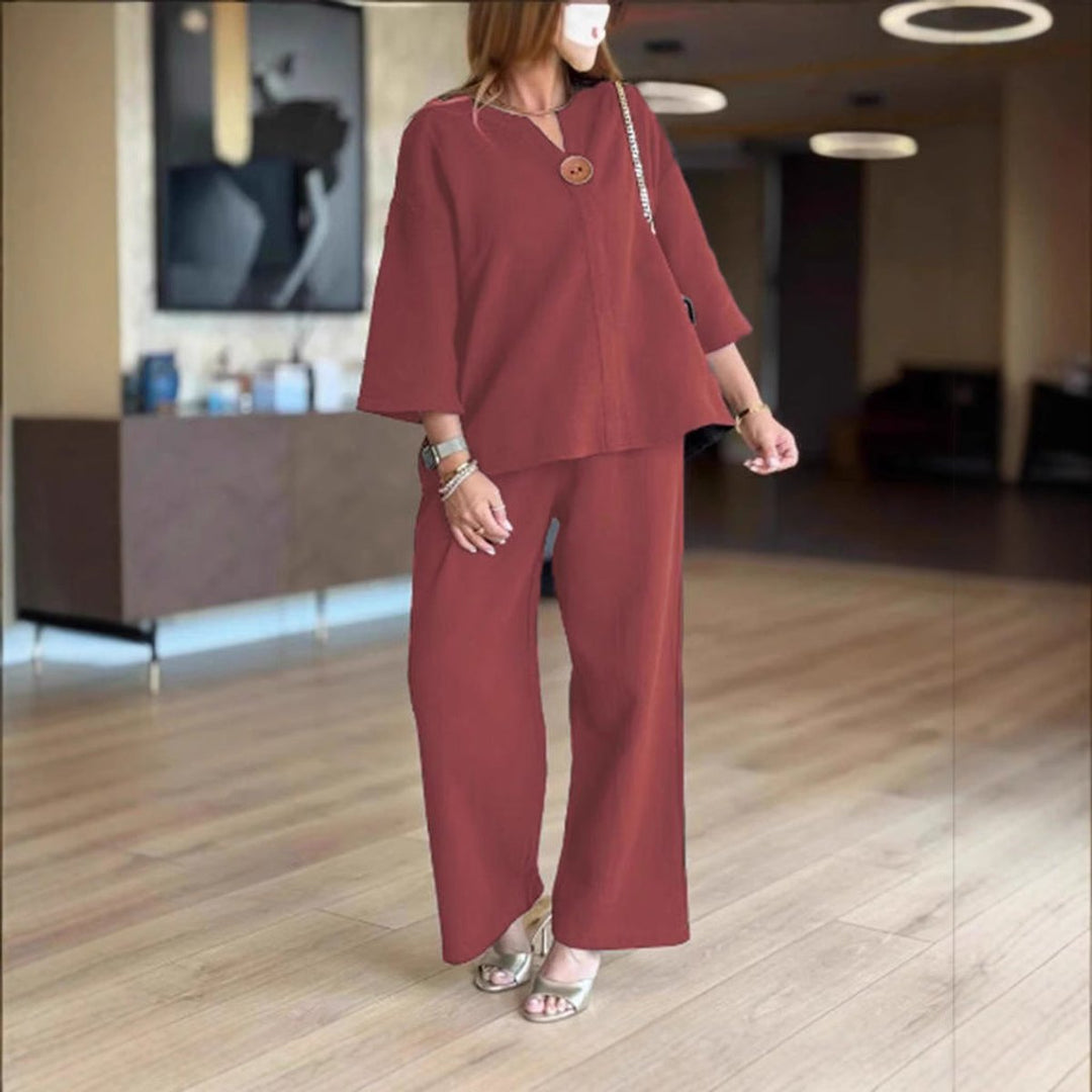 Gemma | Elegant Tunic & Wide-Leg Pants Two-Piece Set