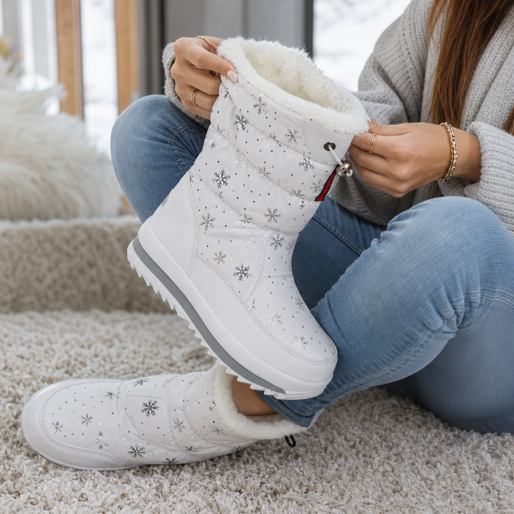 Frostelle | Snowflake-Print Winter Boots for Cozy Feet