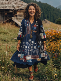Diana | Artistic and Relaxed Embroidered Midi Dress