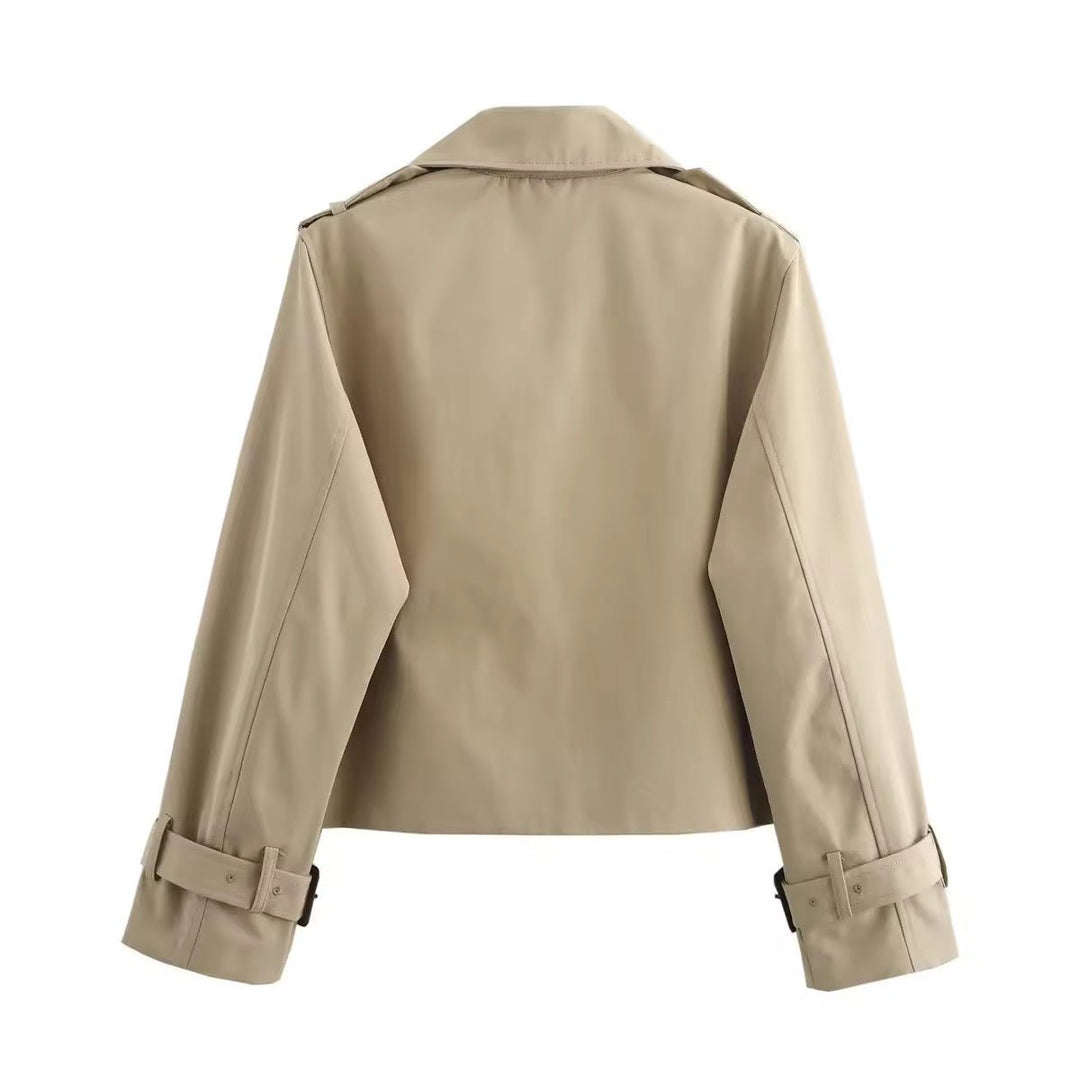 Madeline | Modern Cropped Double-Breasted Trench Coat