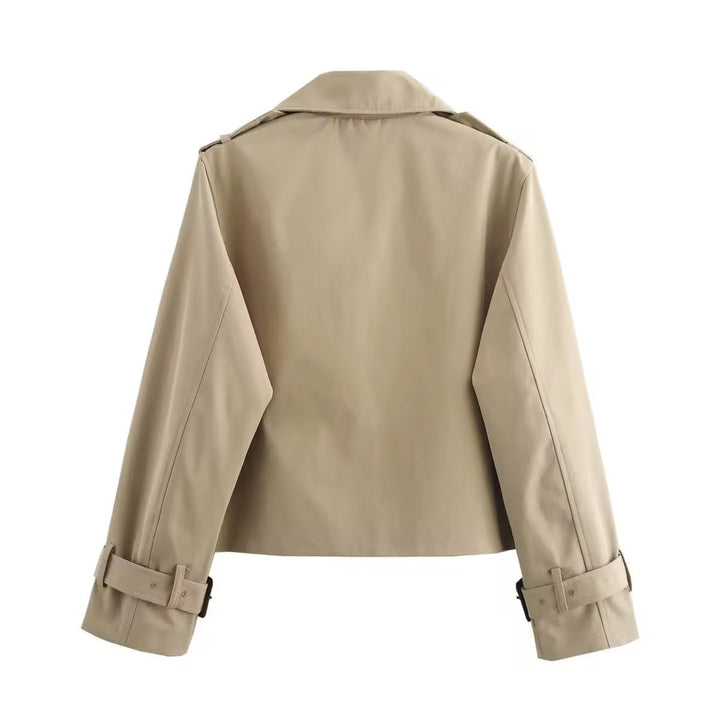 Madeline | Modern Cropped Double-Breasted Trench Coat
