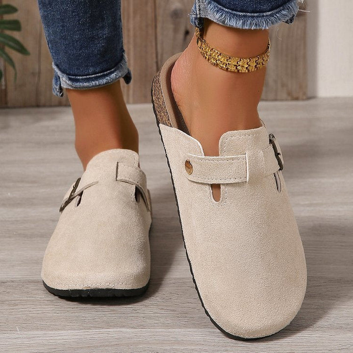 Isabella | Sophisticated Suede Buckled Slip-On Mules