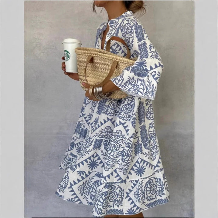 Monika | Vibrant Floral Flowing Tunic Dress