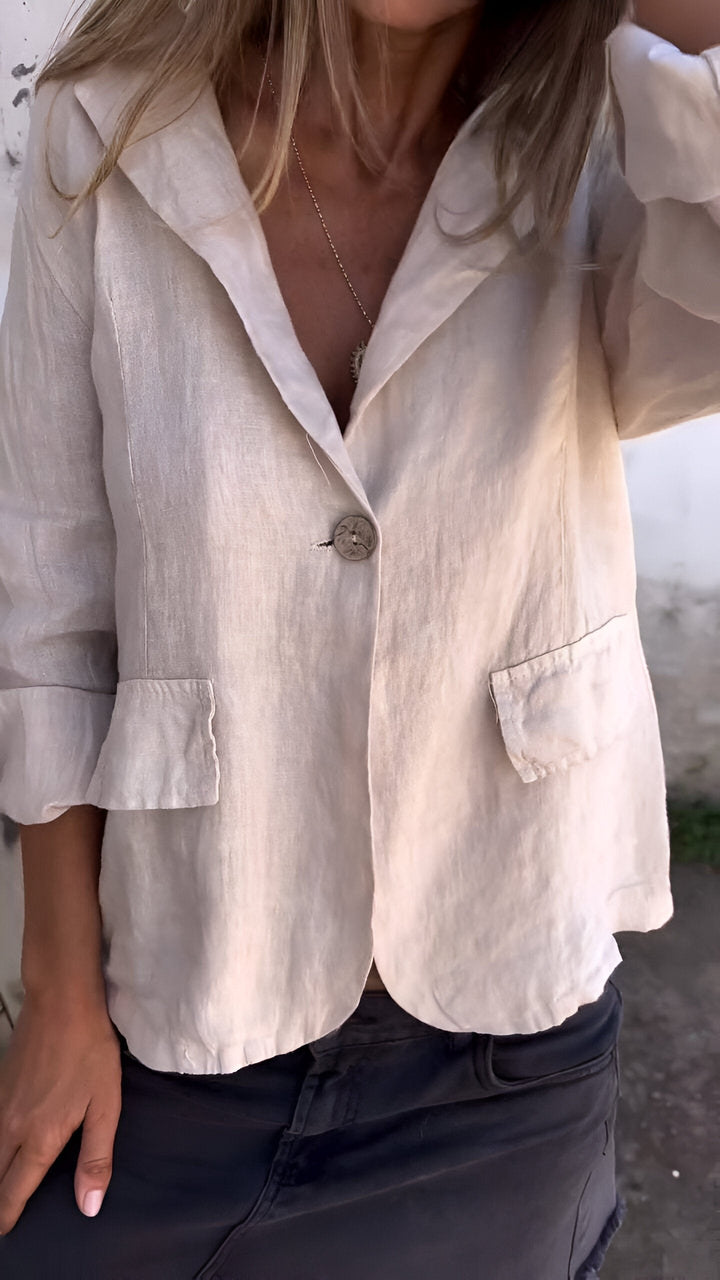 Sophia | Minimalist Linen Lightweight Blazer